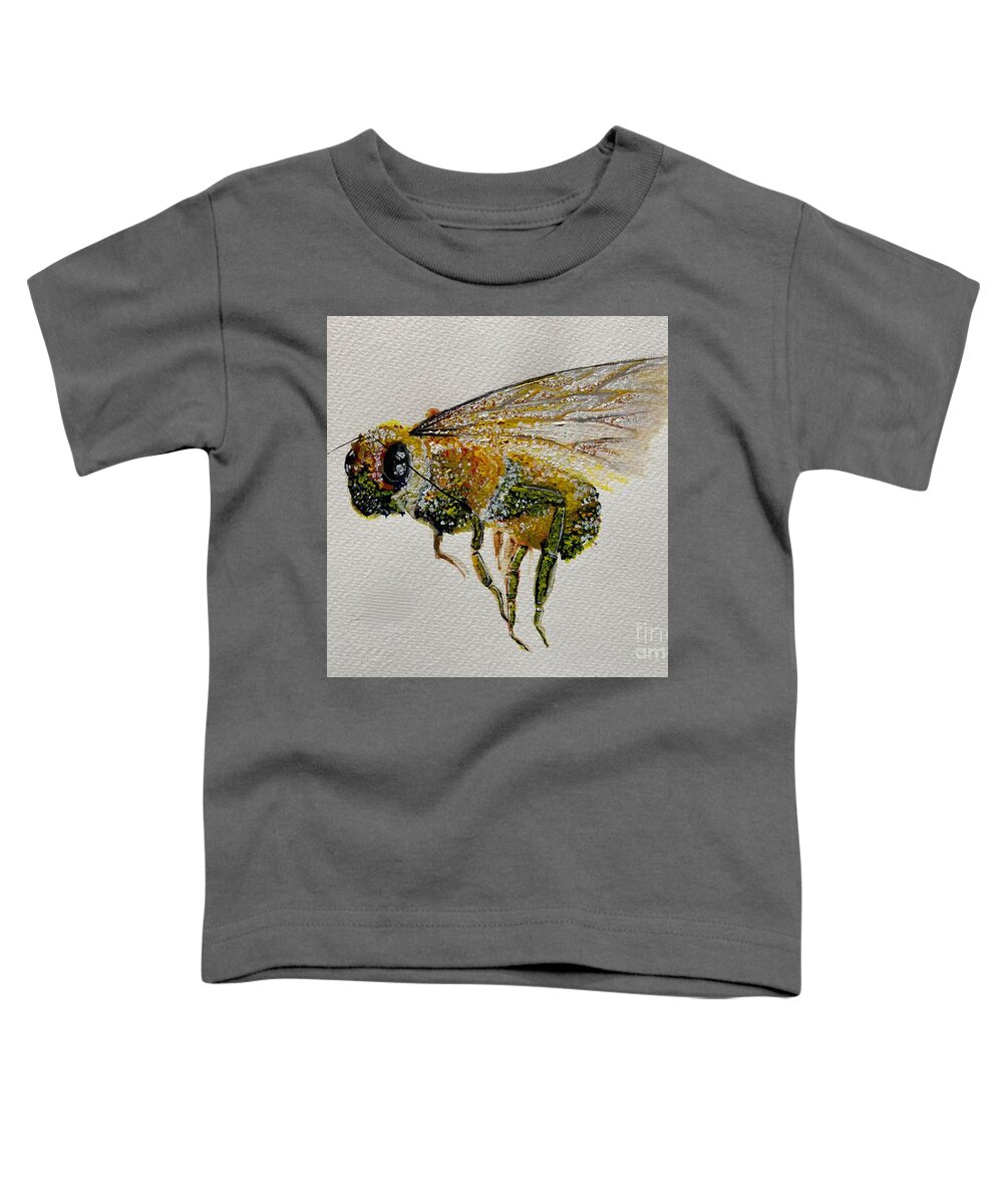 Watercolour Toddler T-Shirt featuring the painting Watercolour bee by Sharron Knight