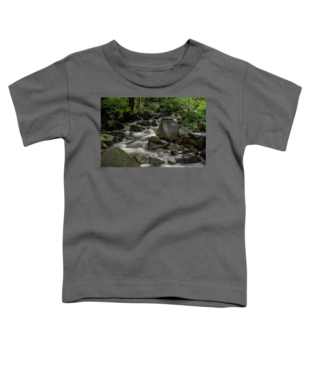 Waterfall Toddler T-Shirt featuring the photograph Waterfall in the WOods by Regina Muscarella