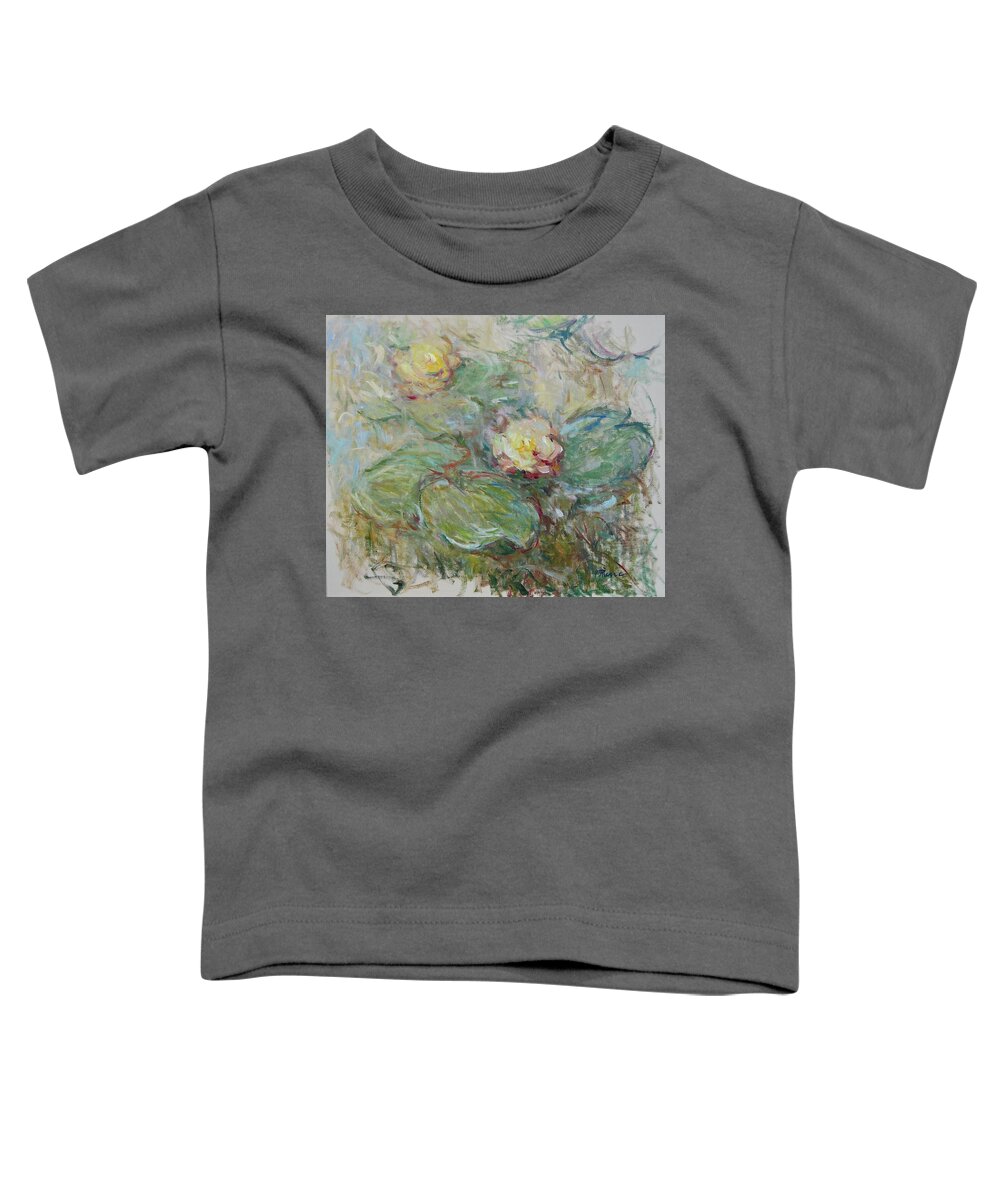 Waterlelie Toddler T-Shirt featuring the painting Waterlelie - Nymphaea. by Pierre Dijk