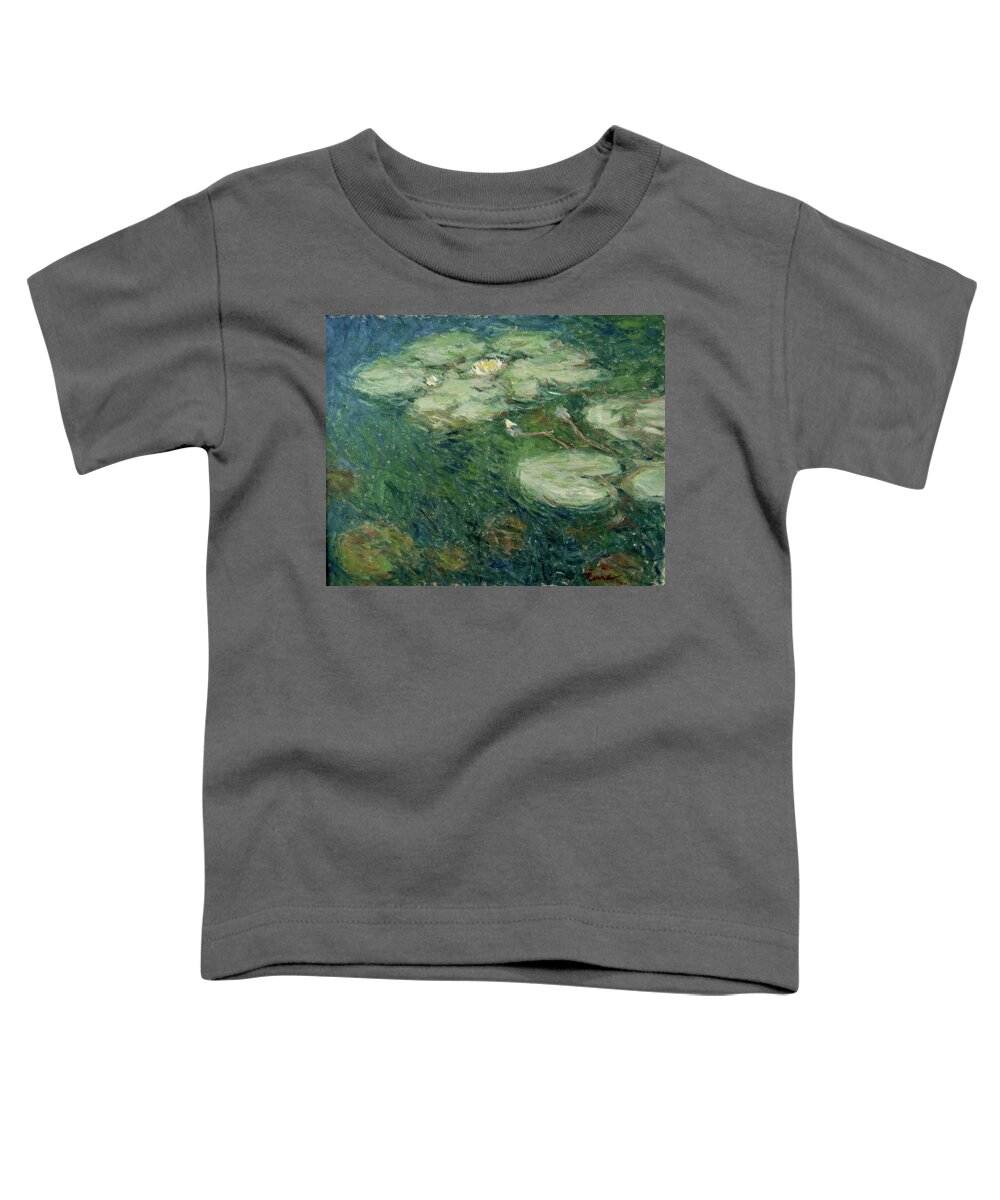 Nymphaea Toddler T-Shirt featuring the painting Waterlelies Nr. 26 by Pierre Dijk