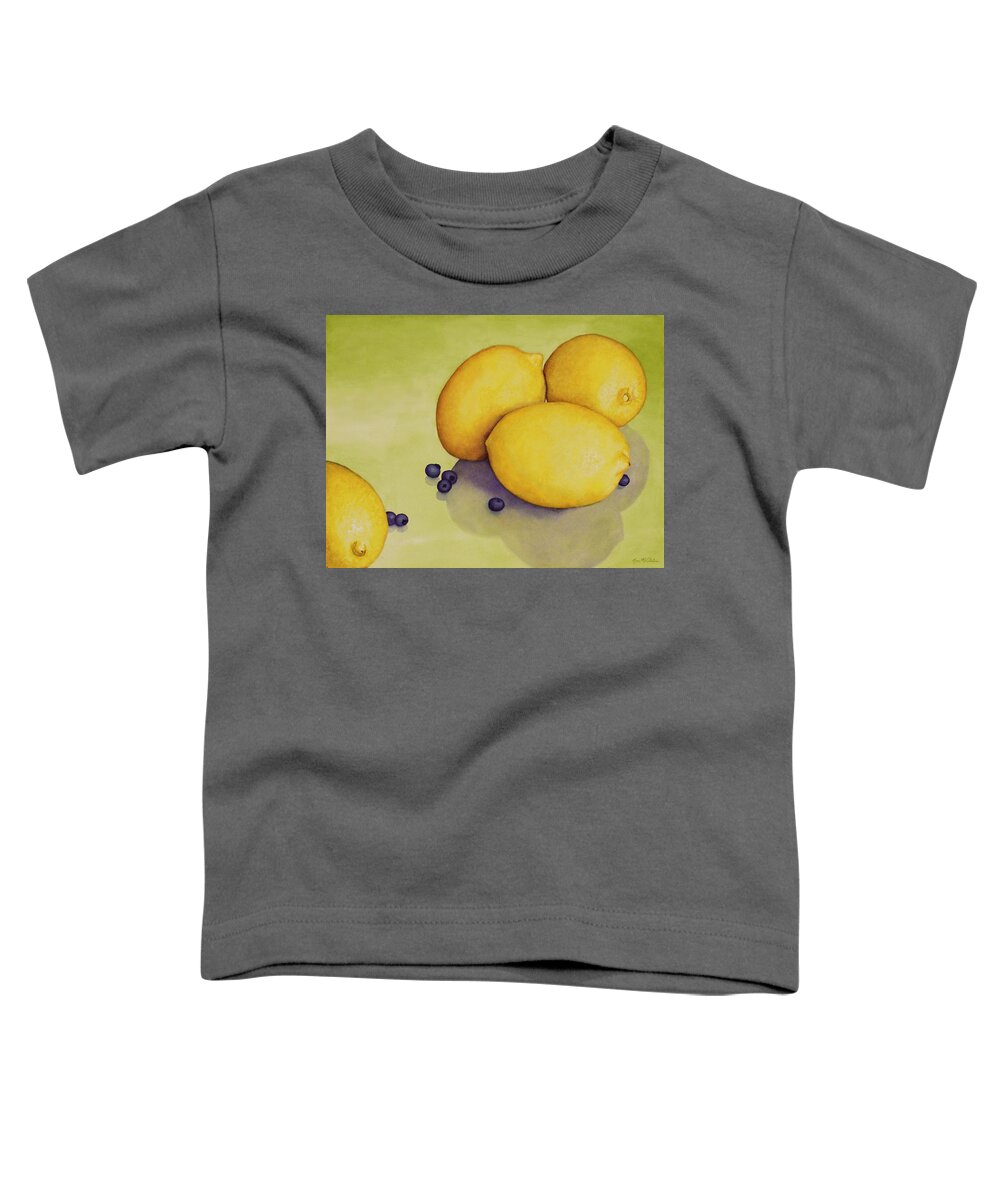 Kim Mcclinton Toddler T-Shirt featuring the painting When Life Gives You Lemons by Kim McClinton