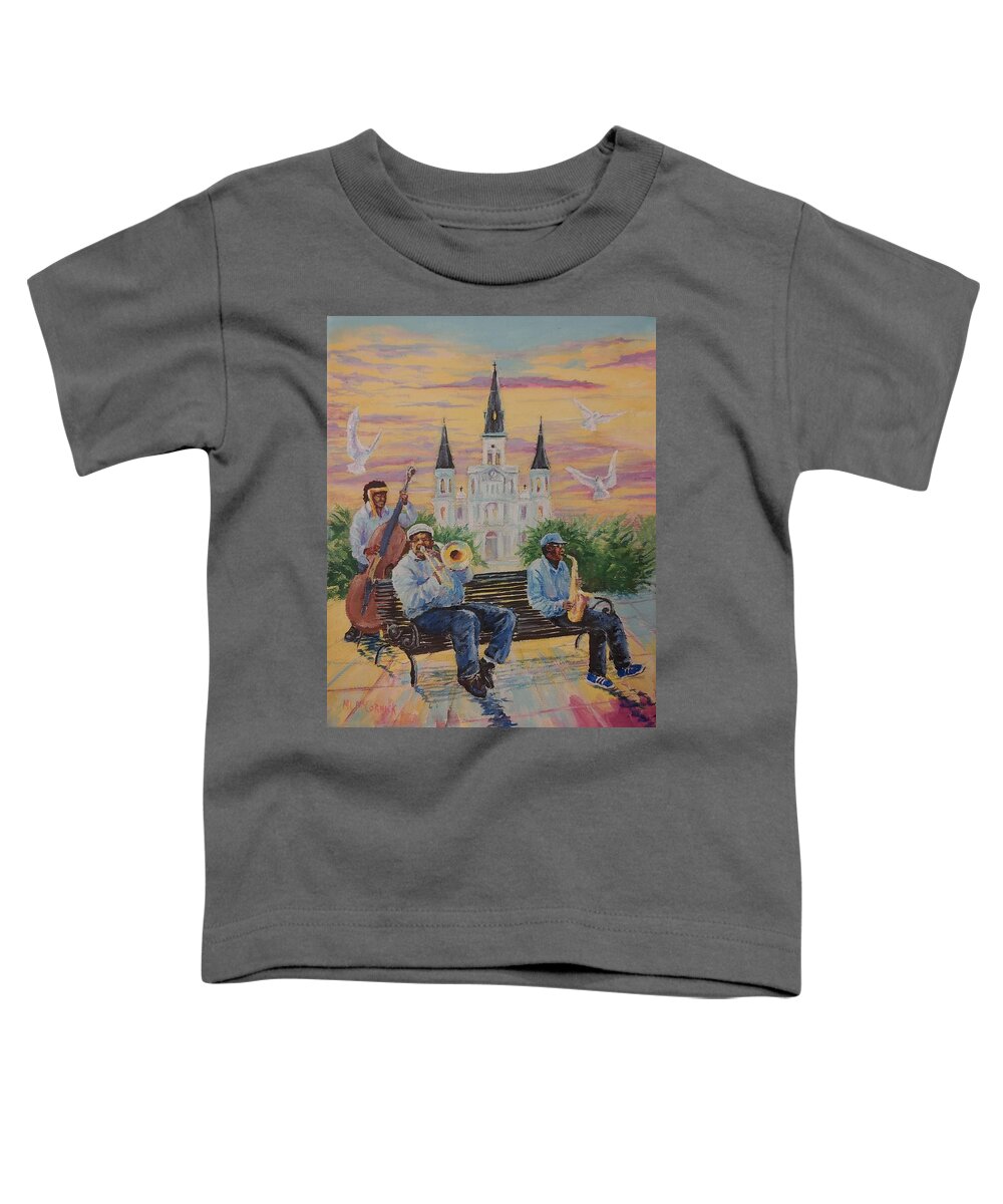 New Orleans Toddler T-Shirt featuring the painting When the Saints Go Marching In--St Lewis Cathedral by ML McCormick
