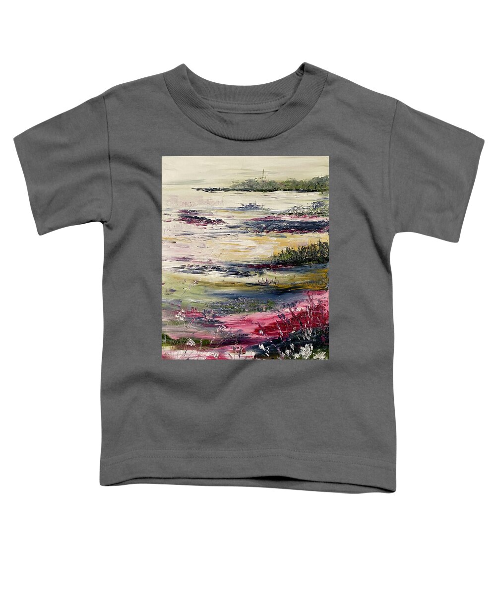 Landscape Toddler T-Shirt featuring the painting Whispers of Cushing Maine by Kellie Chasse