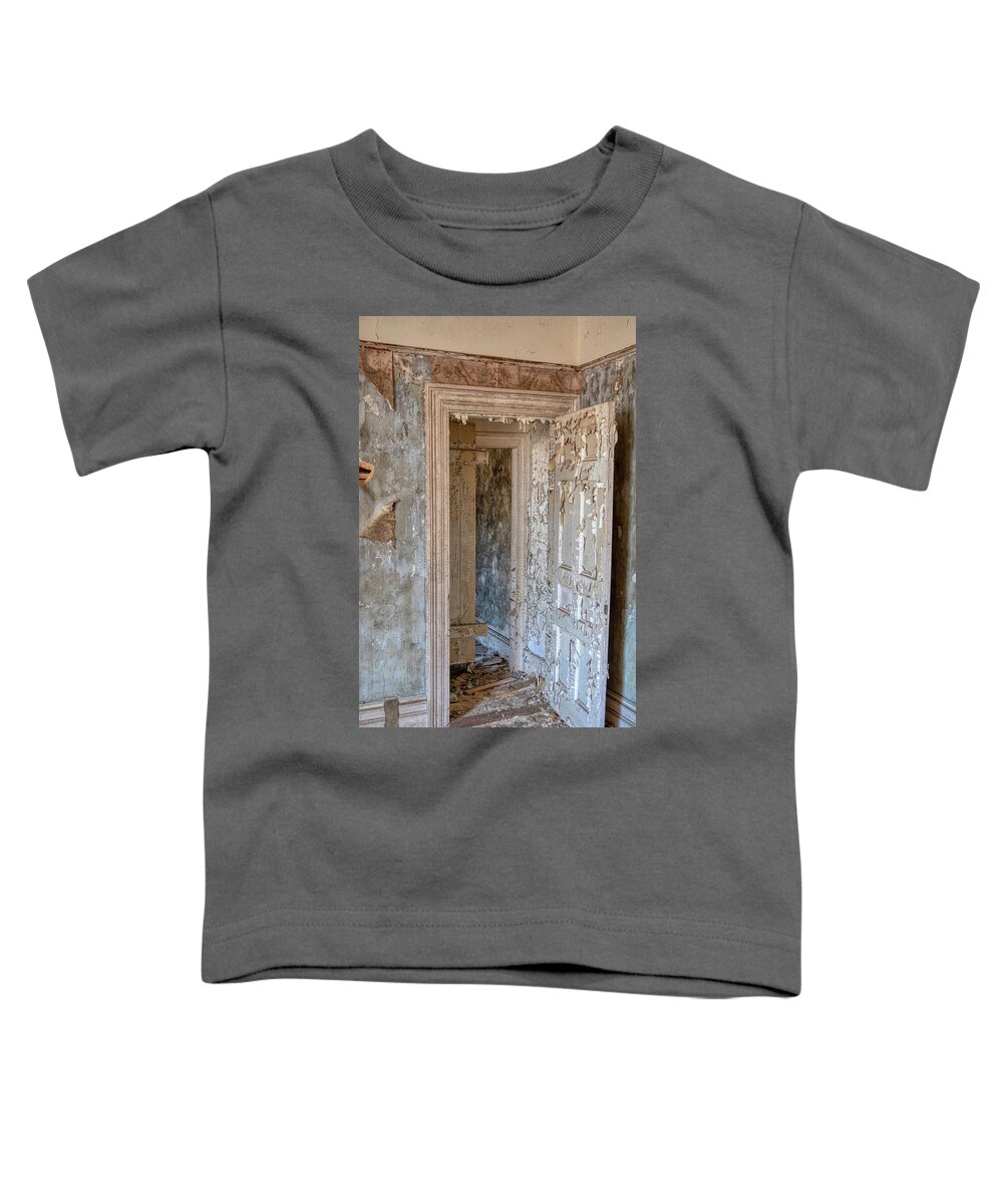 1860 Toddler T-Shirt featuring the photograph White Door of a Haunted Mansion by David Letts