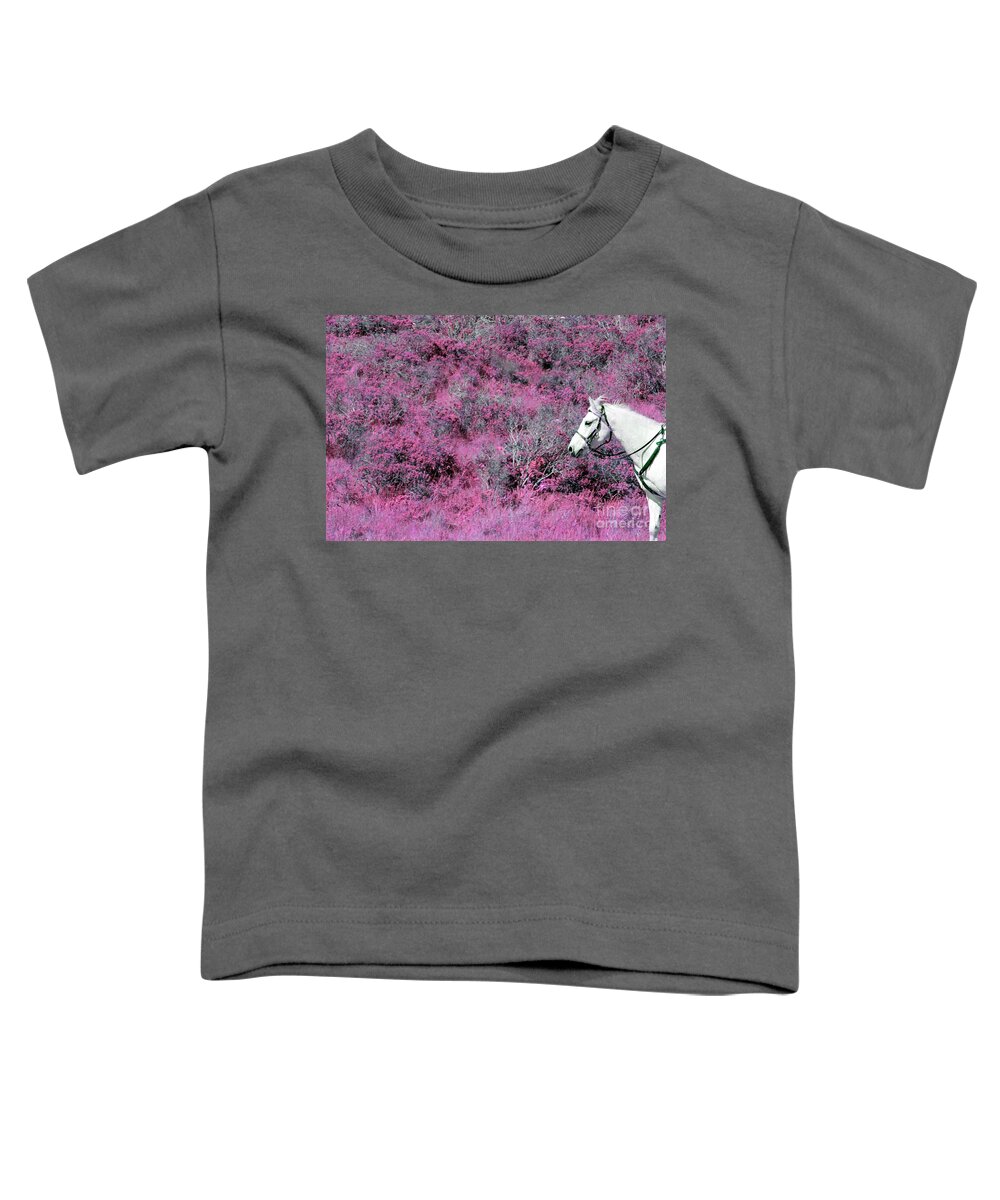 White Horse Toddler T-Shirt featuring the photograph White Horse by Manuela's Camera Obscura