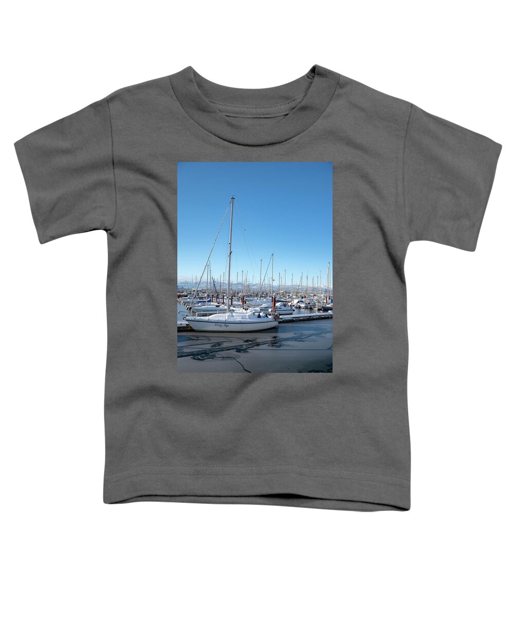 Marine Toddler T-Shirt featuring the photograph White marina by Canadart -