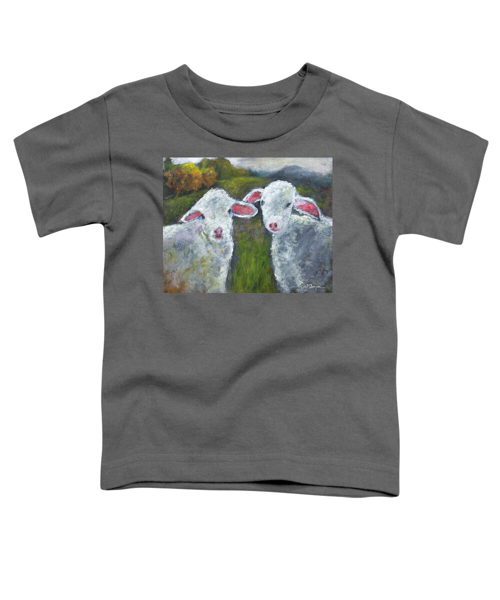 Sheep Toddler T-Shirt featuring the painting White Sheep by Mike Bergen