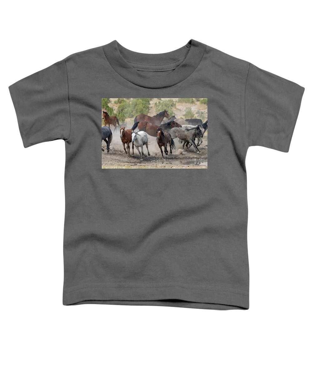 Wild Horses Toddler T-Shirt featuring the photograph Wild Horses Utah by Wesley Aston
