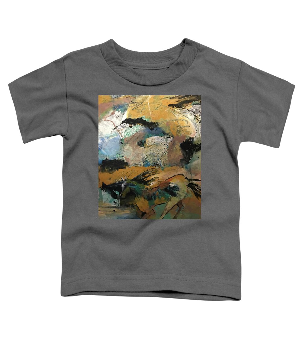 Wild Mustang Toddler T-Shirt featuring the painting Wild majesty by Elaine Elliott