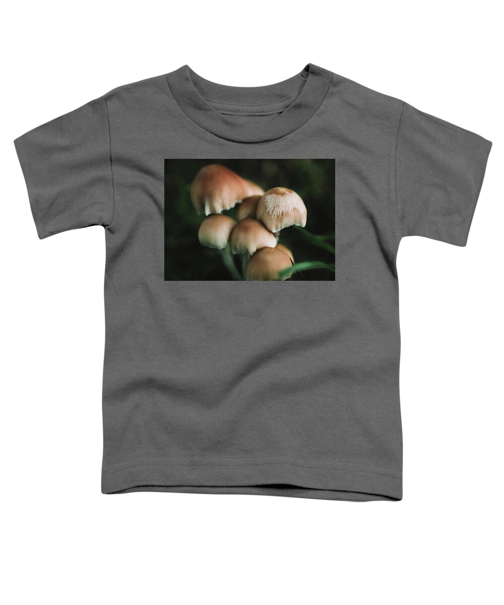 Plants Toddler T-Shirt featuring the photograph Wild Mushrooms Macro Photography by Amelia Pearn