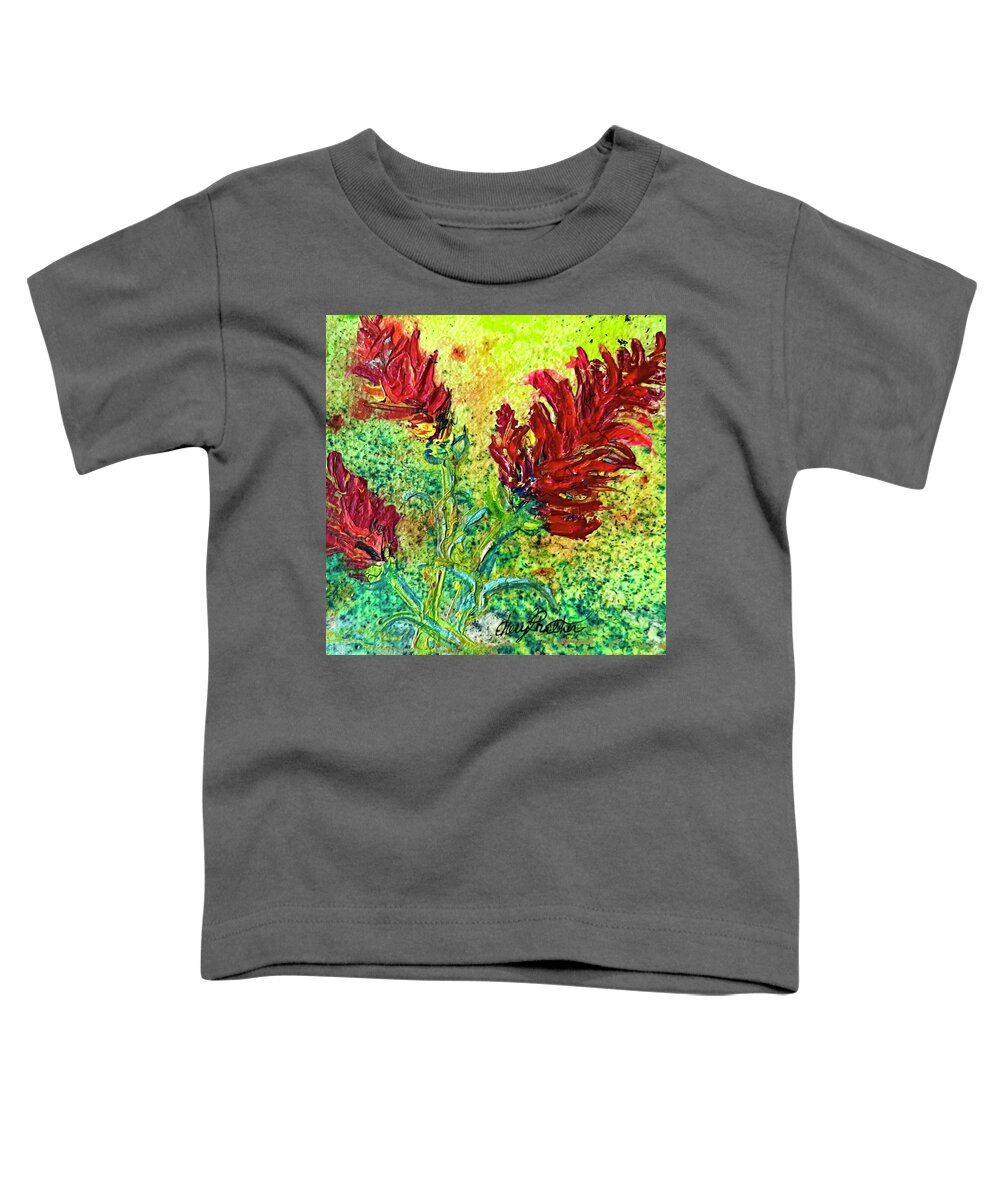Indian Paintbrush Toddler T-Shirt featuring the painting Wild Thing - Indian Paintbrush by Cheryl Prather