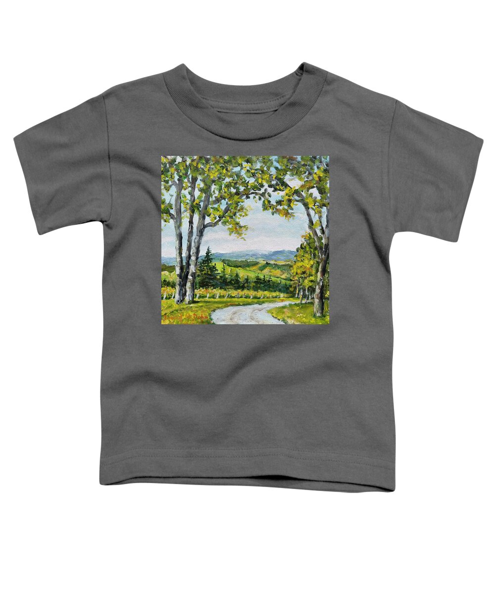 Vineyards Toddler T-Shirt featuring the painting Willamette Valley Wine Country by Ingrid Dohm