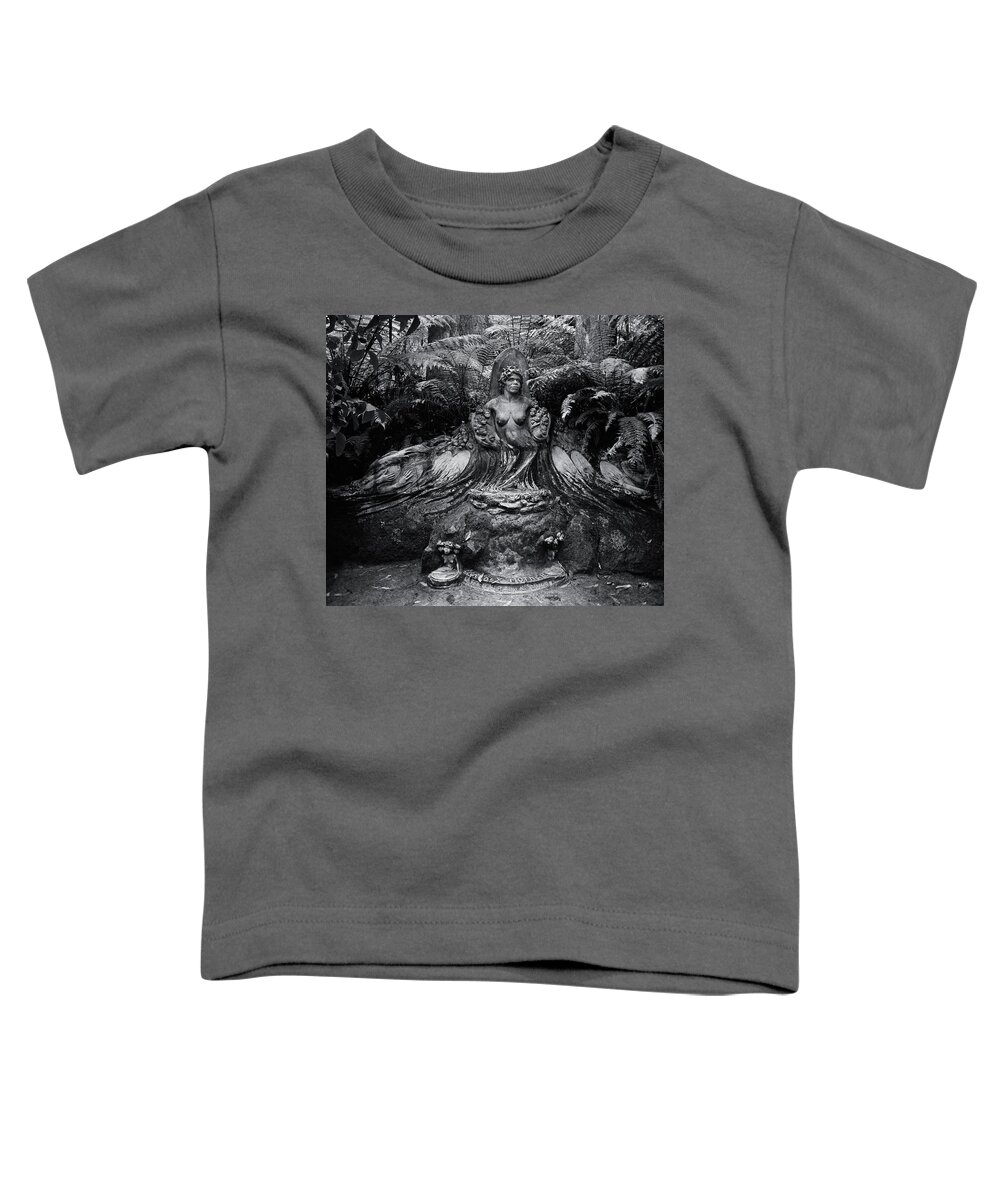 Aboriginal Sculpture Toddler T-Shirt featuring the sculpture William Rickett's Aboriginal sculpture - Black and white photo #13 by Paul E Williams
