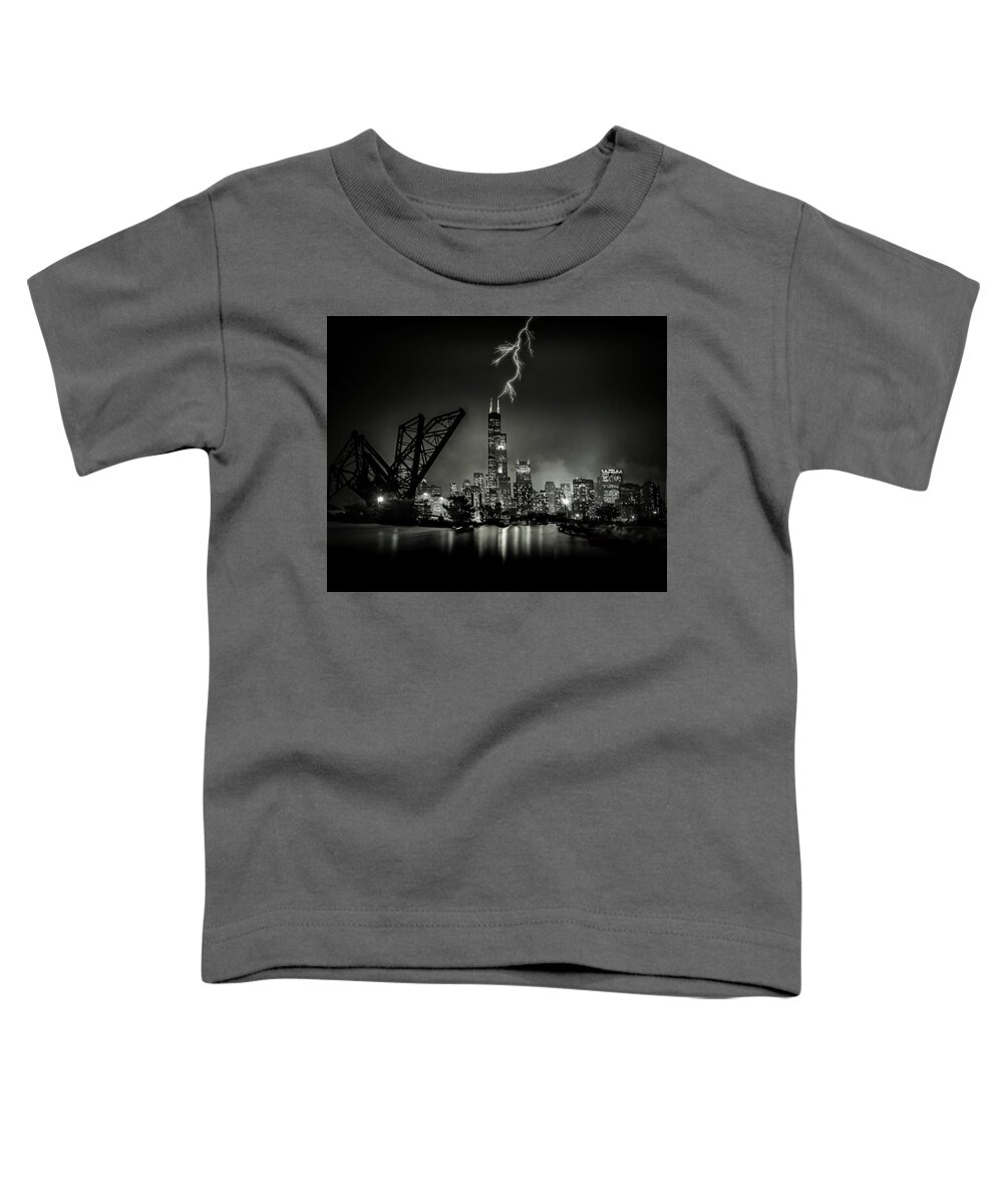 Chicago Toddler T-Shirt featuring the photograph Willis Tower Struck by Jim Signorelli