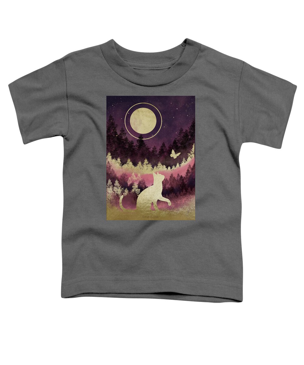 Cat Toddler T-Shirt featuring the digital art Willow by Rachel Emmett