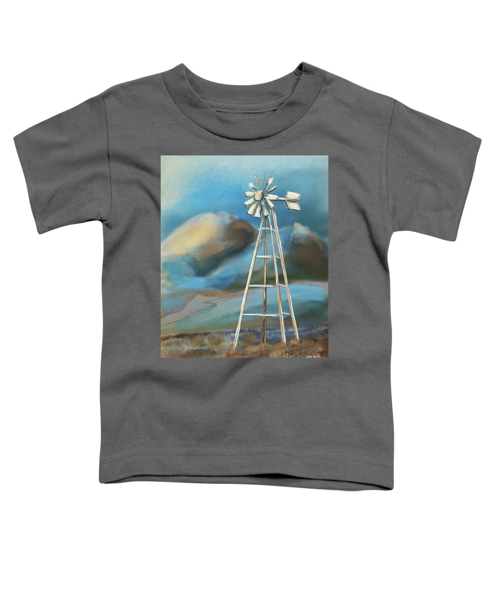 Farm Toddler T-Shirt featuring the digital art Wind Mill by Doug Gist