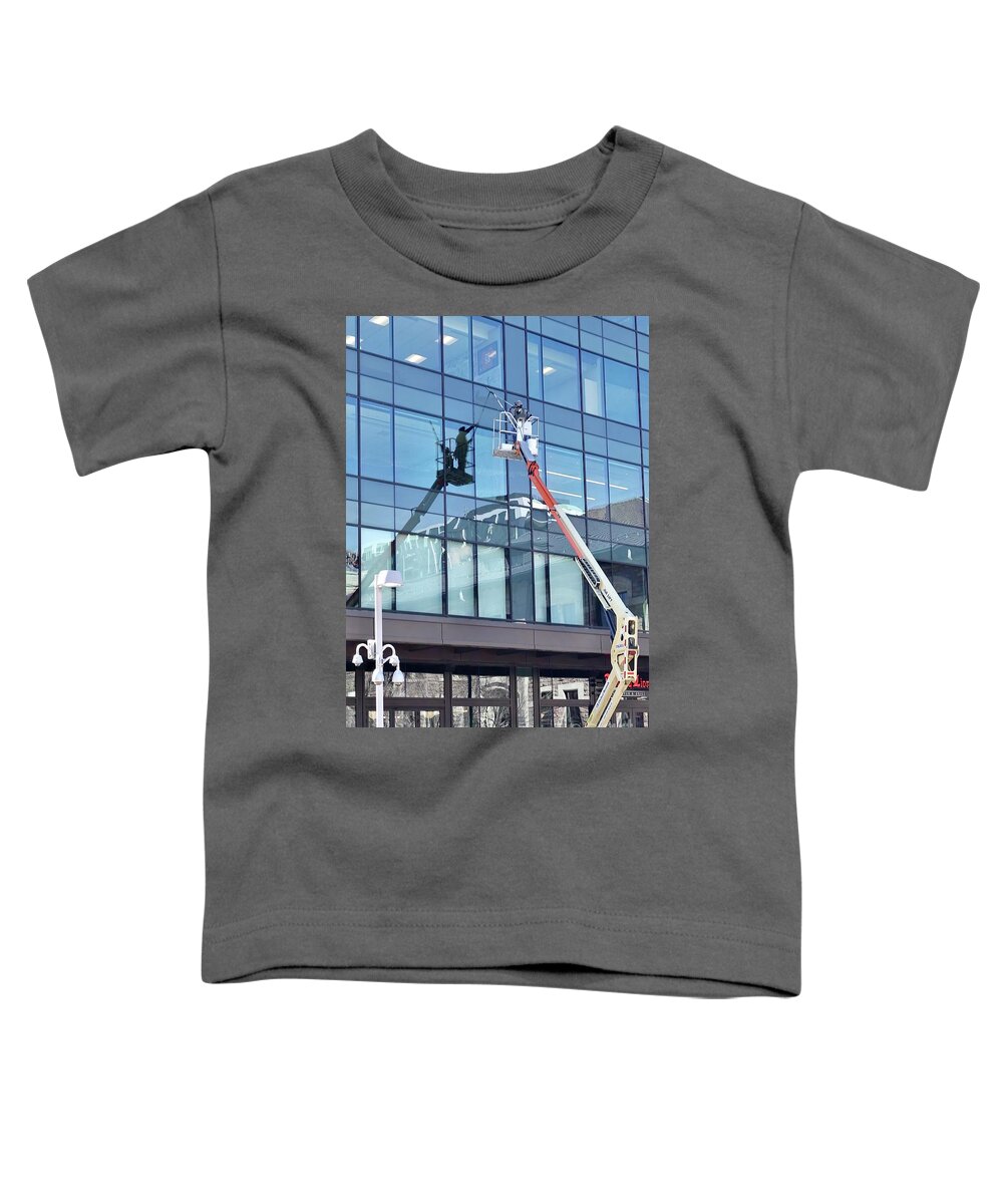Building Toddler T-Shirt featuring the photograph Window Cleaner by Elisabeth Derichs