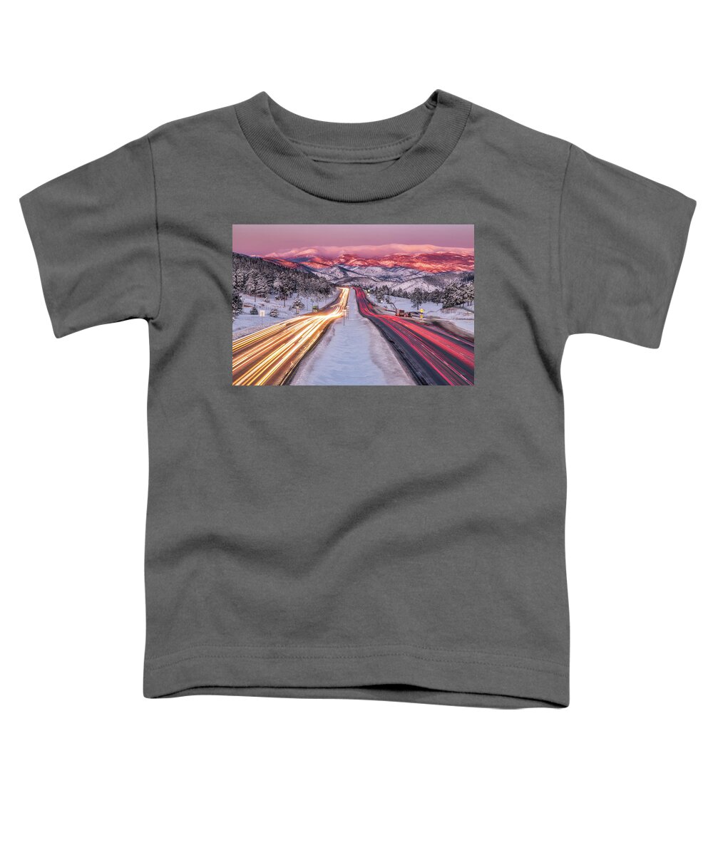 Denver Toddler T-Shirt featuring the photograph Winter Morning Commute by Chuck Rasco Photography