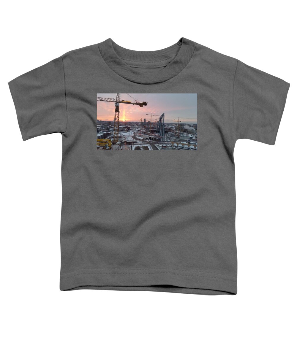 E.g. Crane Toddler T-Shirt featuring the photograph Winter Sunrise by Peter Wagener