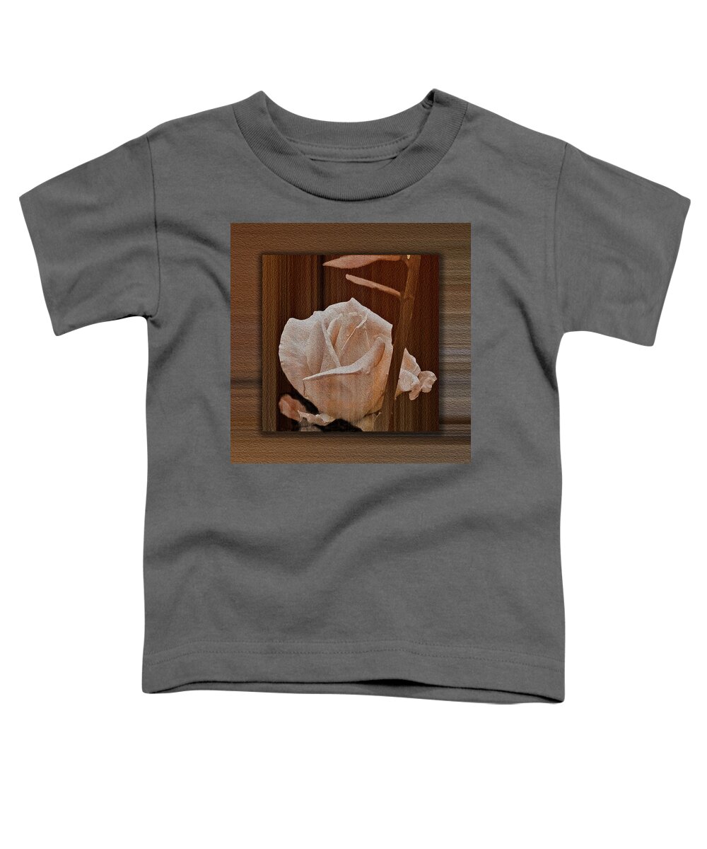 Aged Toddler T-Shirt featuring the mixed media Wooden Rose by Anthony M Davis