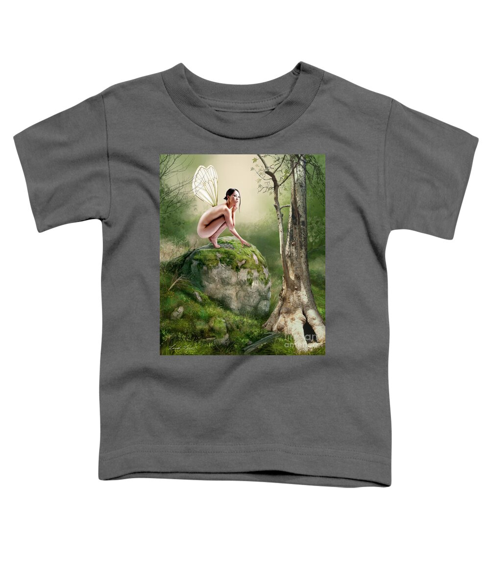 Fairy Toddler T-Shirt featuring the digital art Woodland Fairy by Linda Lees