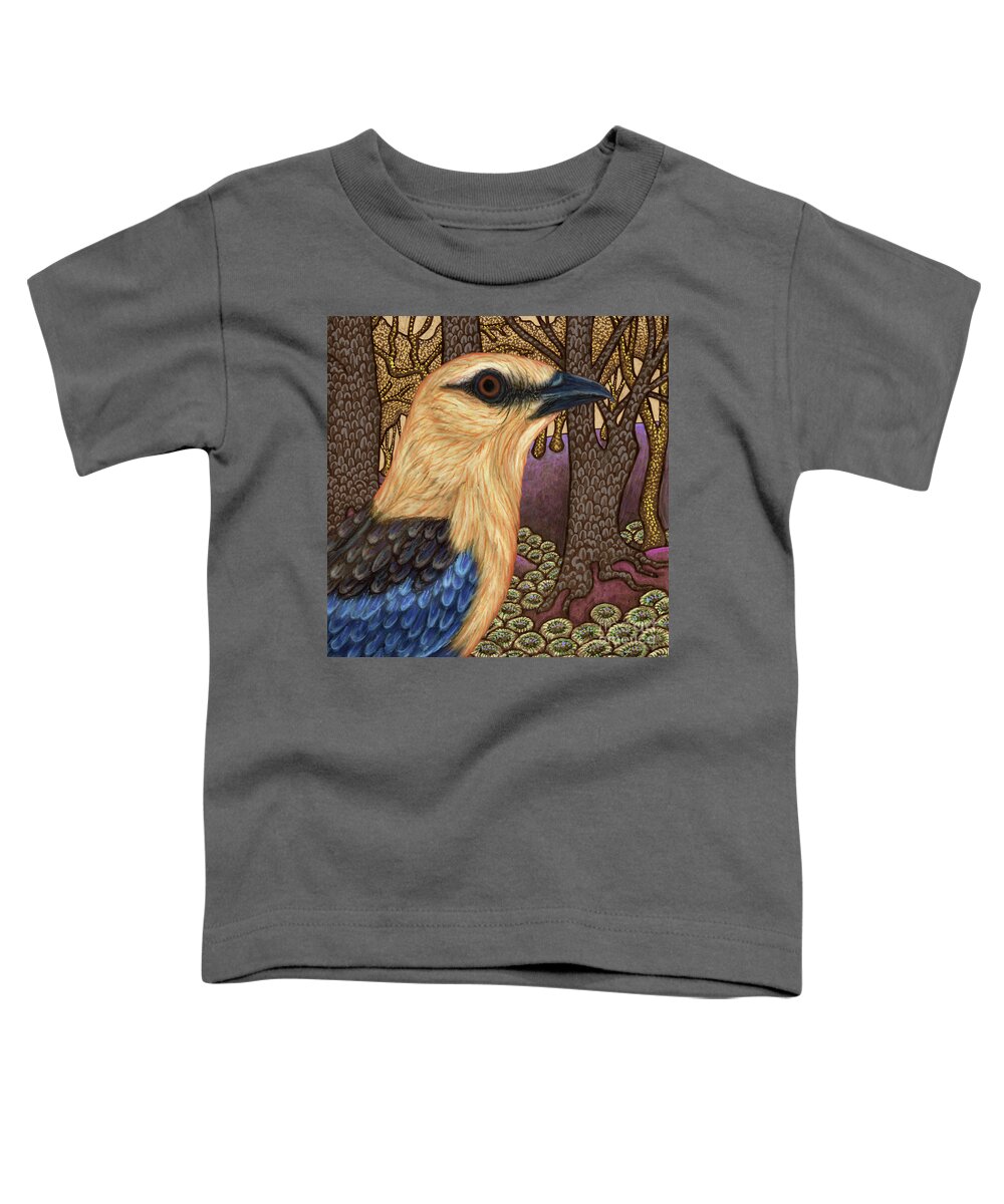 Bird Toddler T-Shirt featuring the painting Woodland Roller by Amy E Fraser
