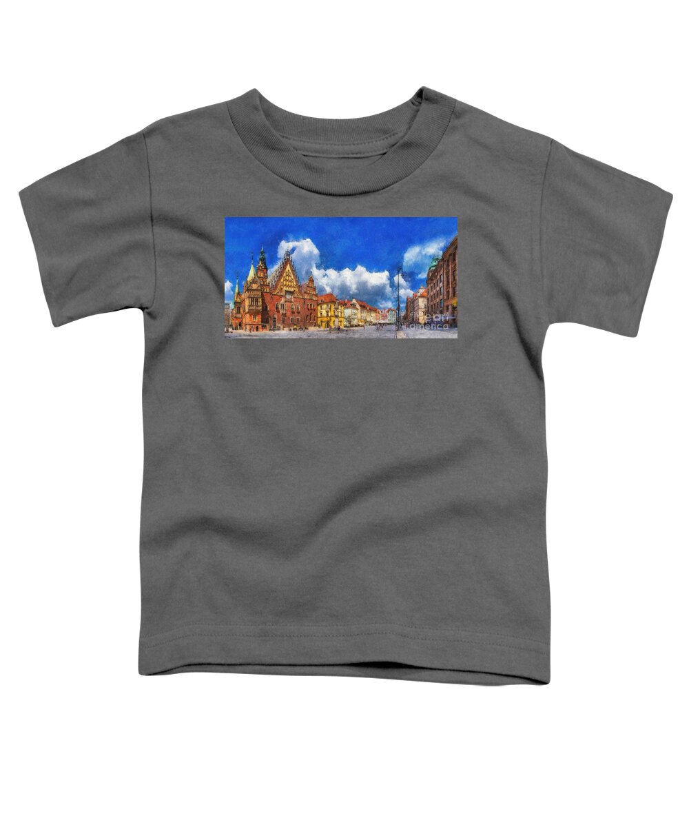 Wrocław Toddler T-Shirt featuring the digital art Wroclaw, Poland by Jerzy Czyz