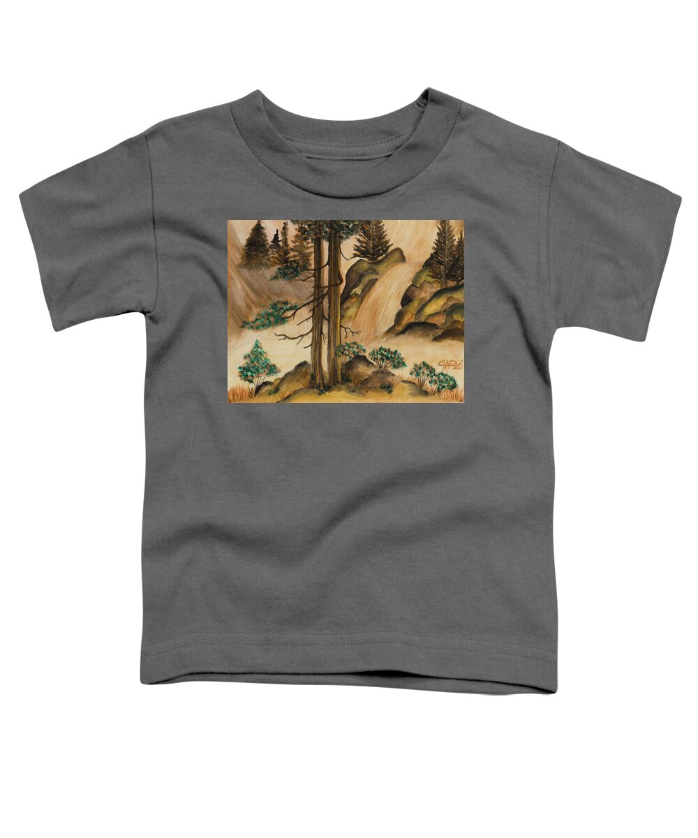 Art Of The Gypsy Toddler T-Shirt featuring the painting Huangse Qiutian Yellow Fall by The GYPSY and Mad Hatter