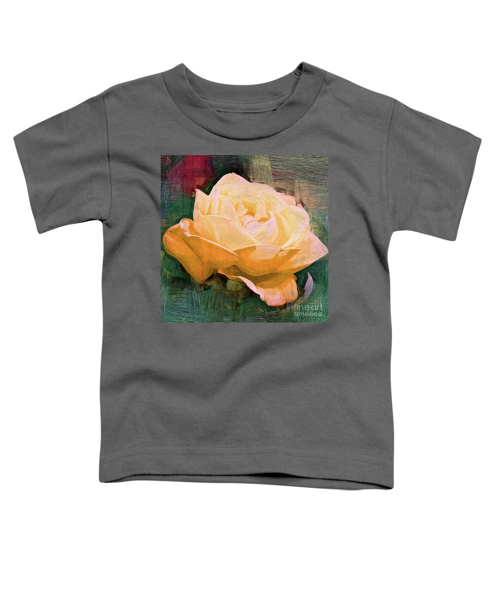 Rose Toddler T-Shirt featuring the digital art Yellow Radiant Rose by Kirt Tisdale