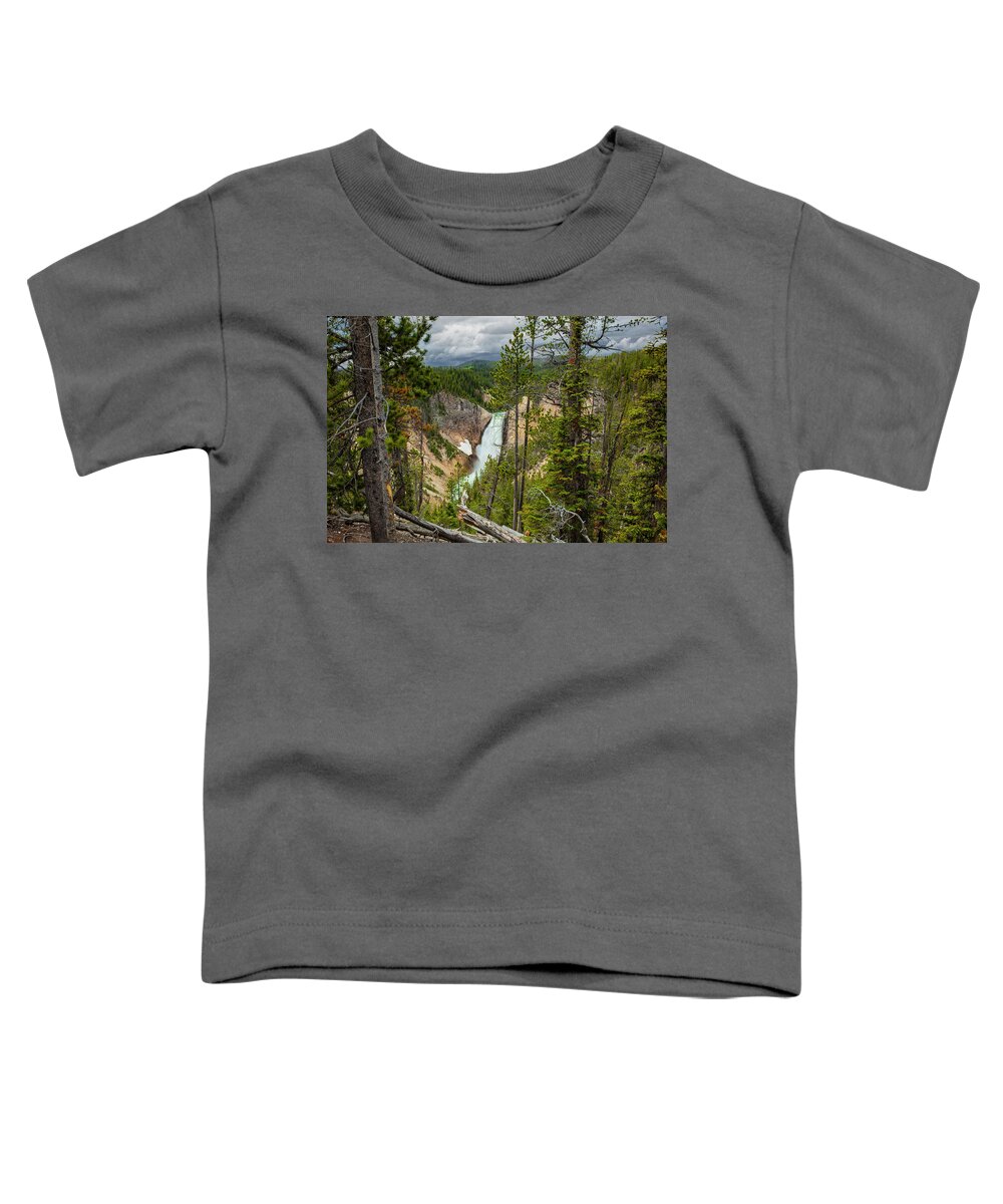 Yellowstone Toddler T-Shirt featuring the photograph Yellowstone Grand Canyon at the Lower Falls by Randall Nyhof