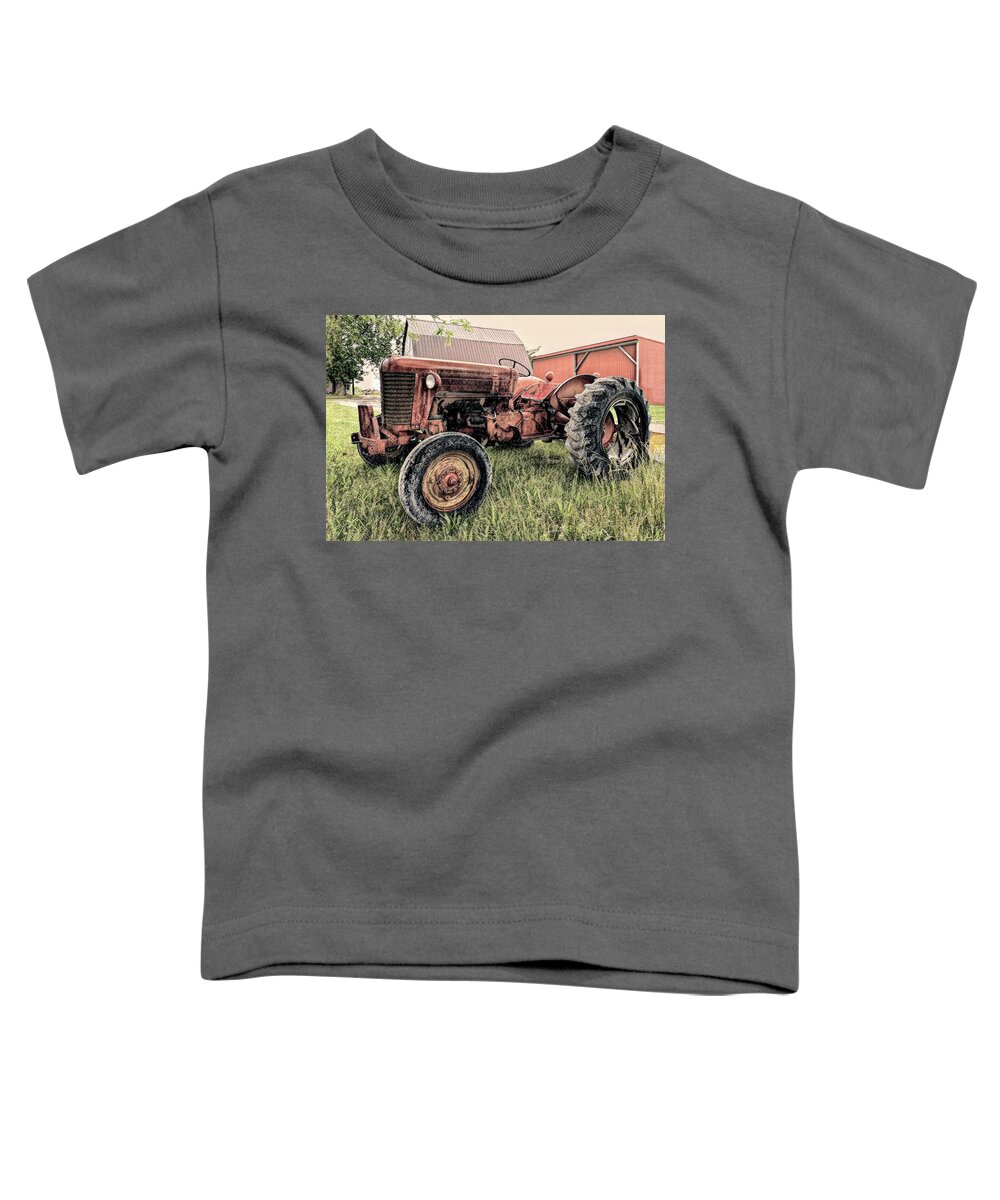 Tractor Toddler T-Shirt featuring the photograph Yesterday's Tractor in Charcoal by Bill Swartwout