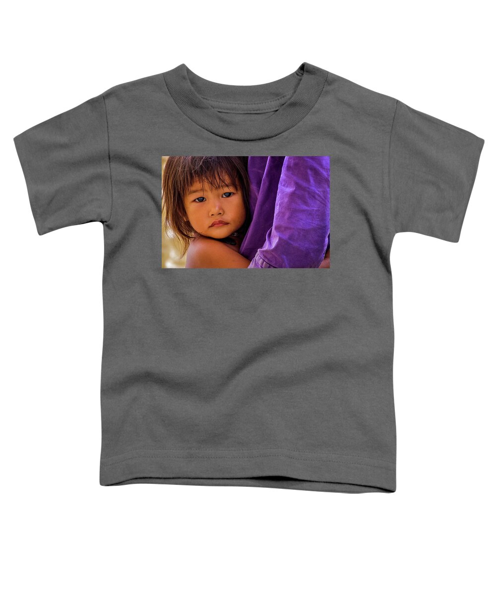 Battambang Toddler T-Shirt featuring the photograph Young Khmer at Tonle Sap by Arj Munoz