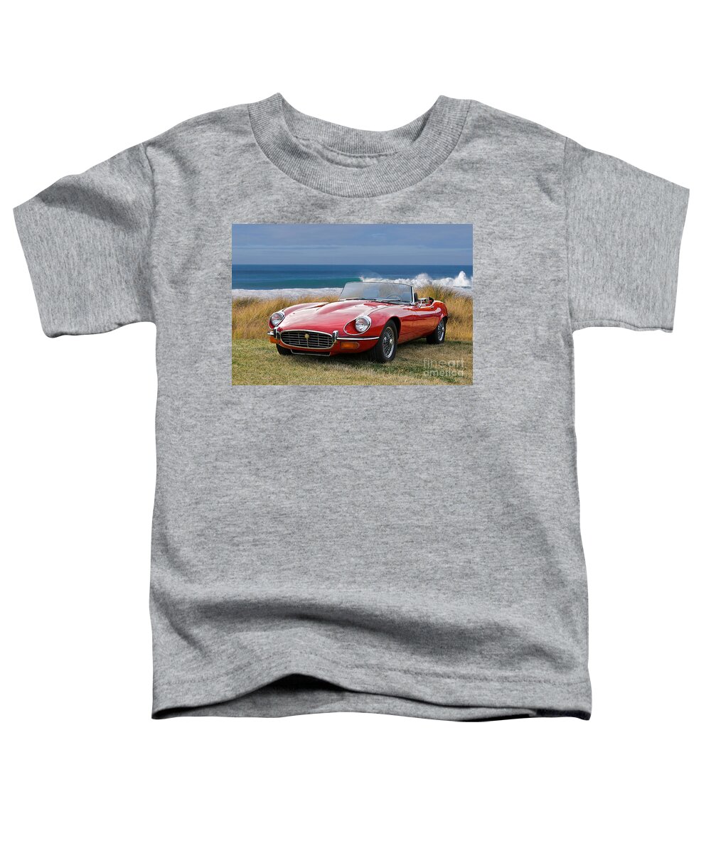 Auto Toddler T-Shirt featuring the photograph 1972 Jaguar E-Type OTS by Dave Koontz