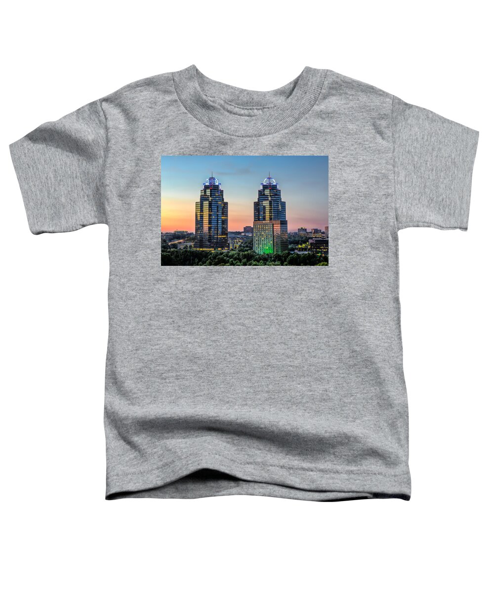 Sandy Springs Toddler T-Shirt featuring the photograph King And Queen Buildings by Anna Rumiantseva