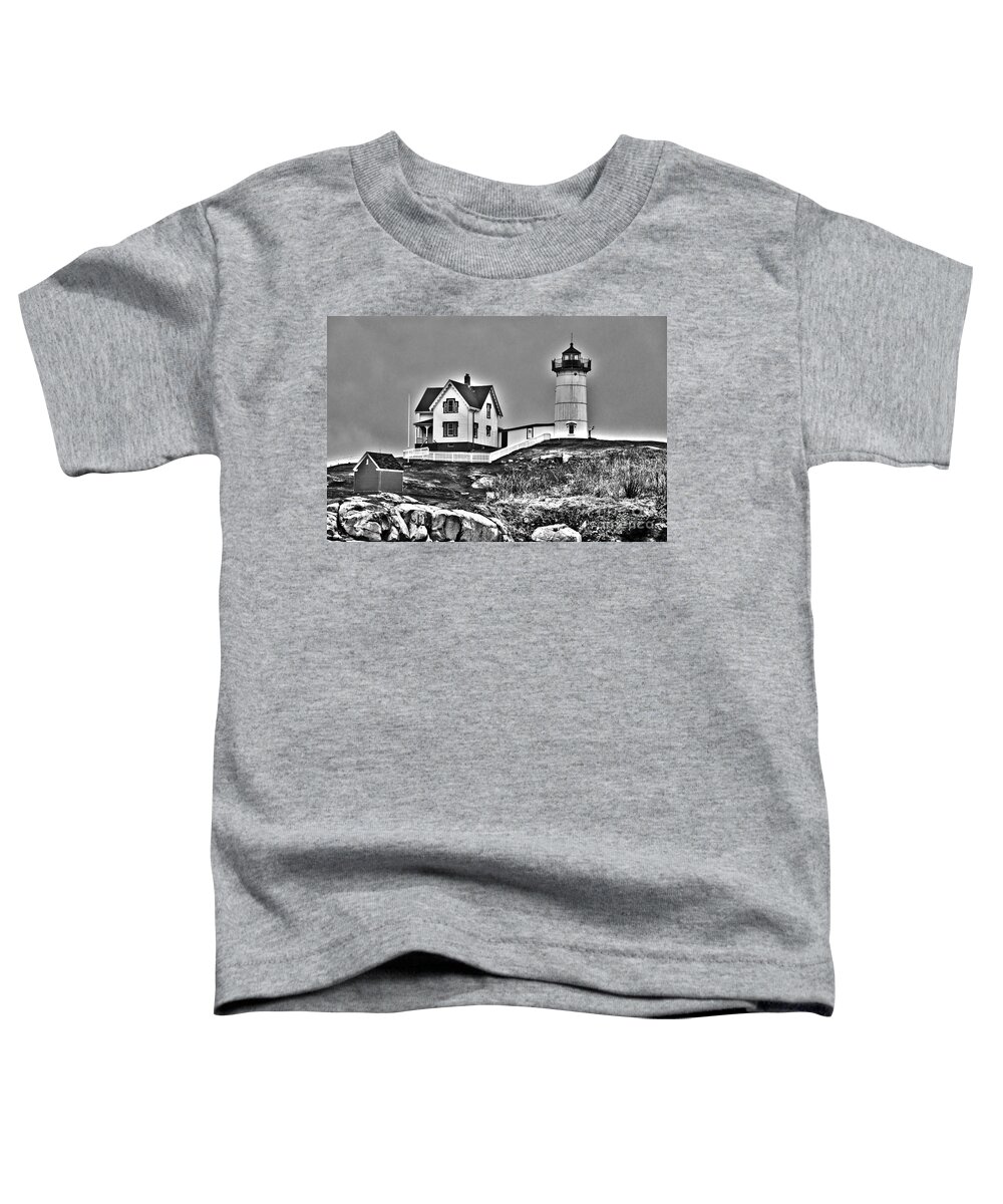Nubble Lighthouse Toddler T-Shirt featuring the photograph Nubble Lighthouse Cape Neddick Maine #1 by Glenn Gordon