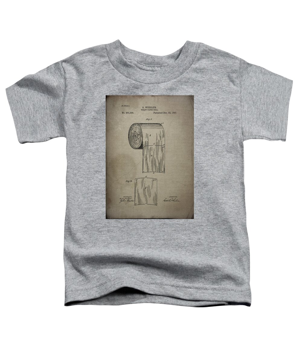 Toilet Paper Toddler T-Shirt featuring the photograph Toilet Paper Roll Patent 1891 #1 by Chris Smith