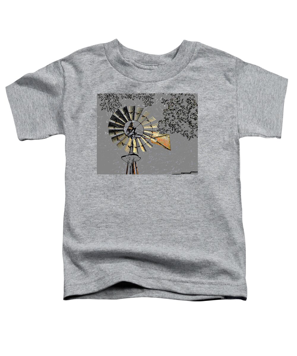 Farm Toddler T-Shirt featuring the photograph Yesterday's Windmill by Linda Cox