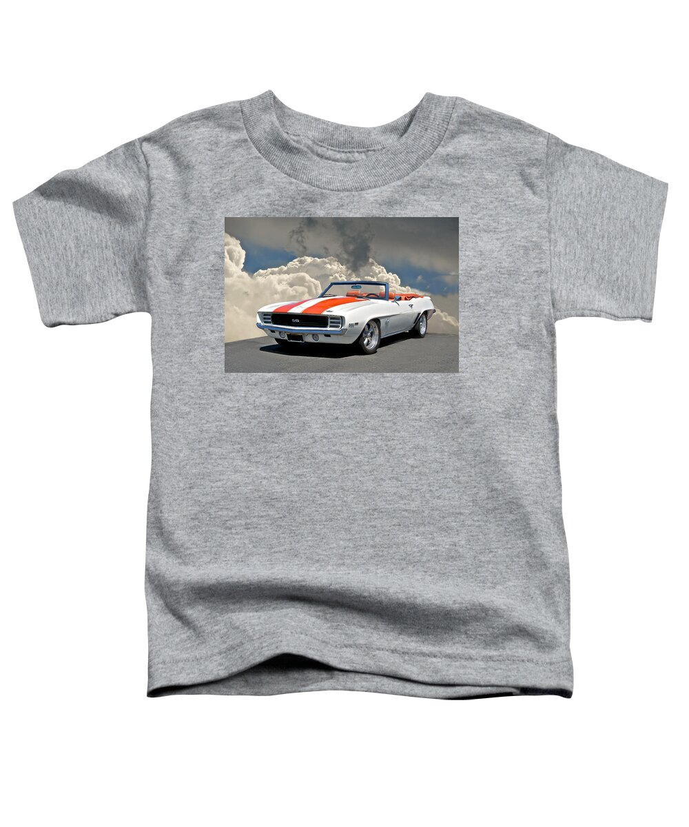 Alloy Toddler T-Shirt featuring the photograph 1969 Camaro SS350 Convertible by Dave Koontz