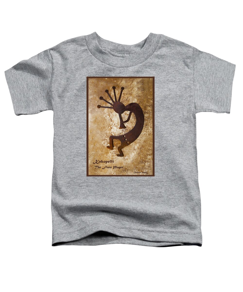 Barbara Snyder Toddler T-Shirt featuring the digital art Kokopelli The Flute Player #2 by Barbara Snyder