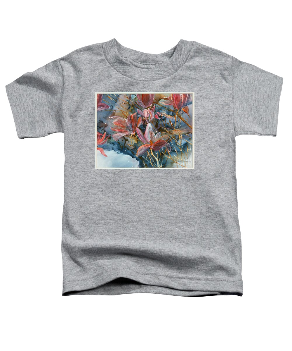 Magnolias Toddler T-Shirt featuring the painting Magnolias #2 by Sherry Harradence