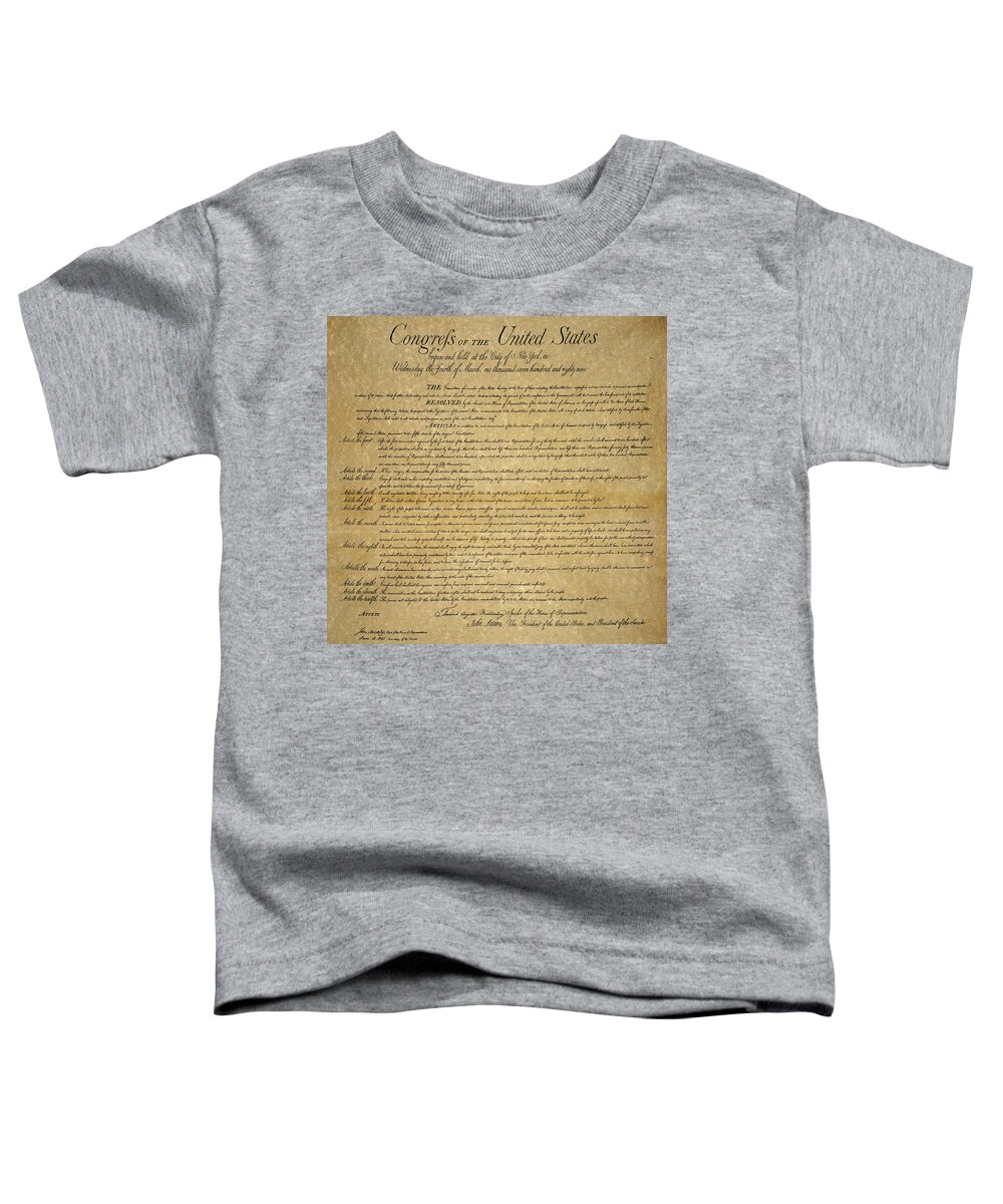 1789 Toddler T-Shirt featuring the glass art The Bill Of Rights, 1789 #4 by Granger
