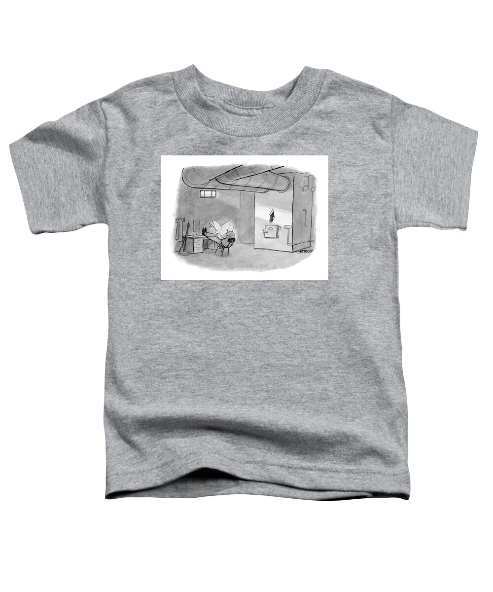 Holidays Interiors Workers

(janitor In A Basement With A Christmas Stocking Hanging On The Furnace.) 121760 Jpt Jason Patterson Toddler T-Shirt featuring the drawing New Yorker December 26th, 2005 by Jason Patterson
