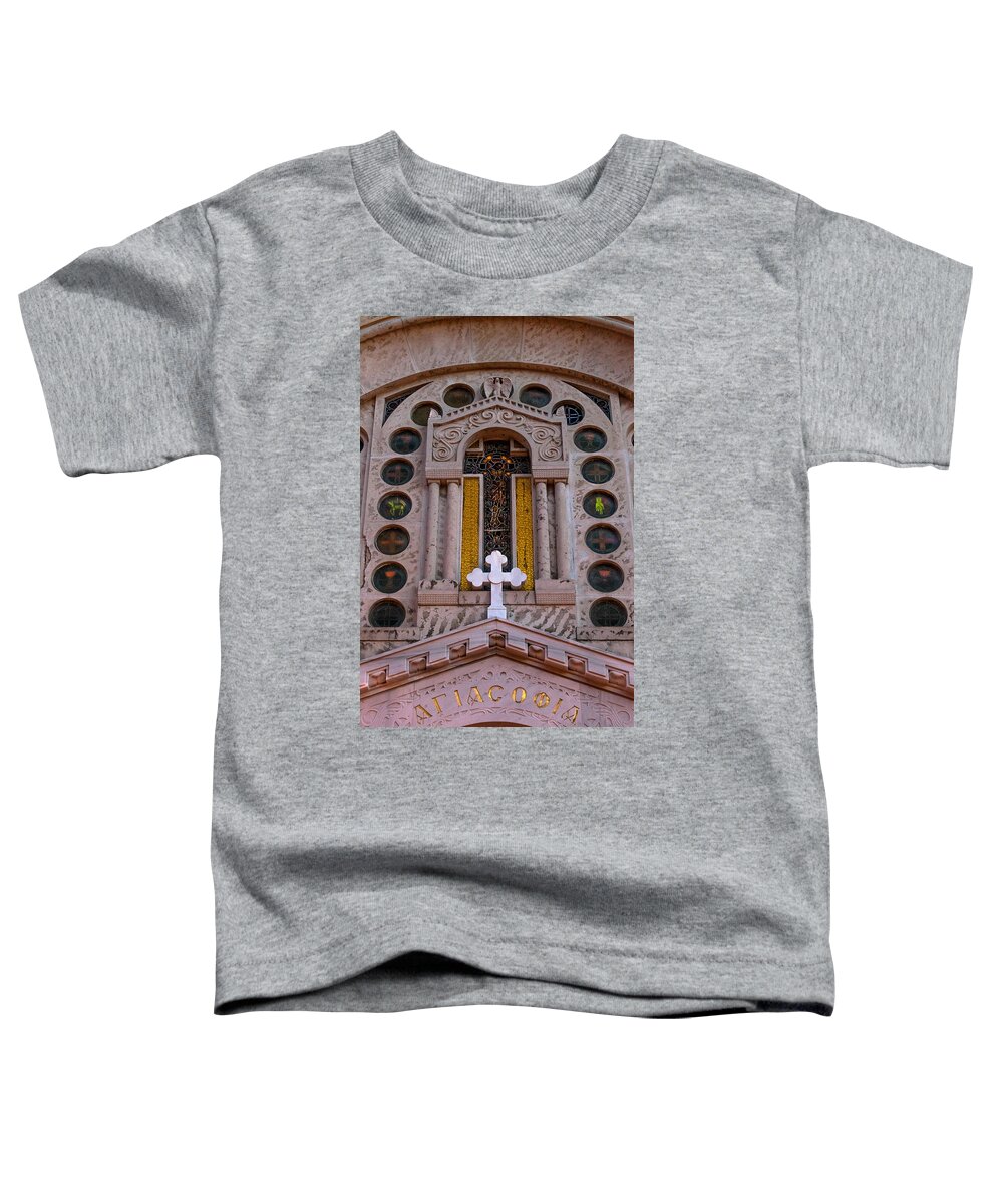 1948 Toddler T-Shirt featuring the photograph White Cross at St Sophia by Ed Gleichman