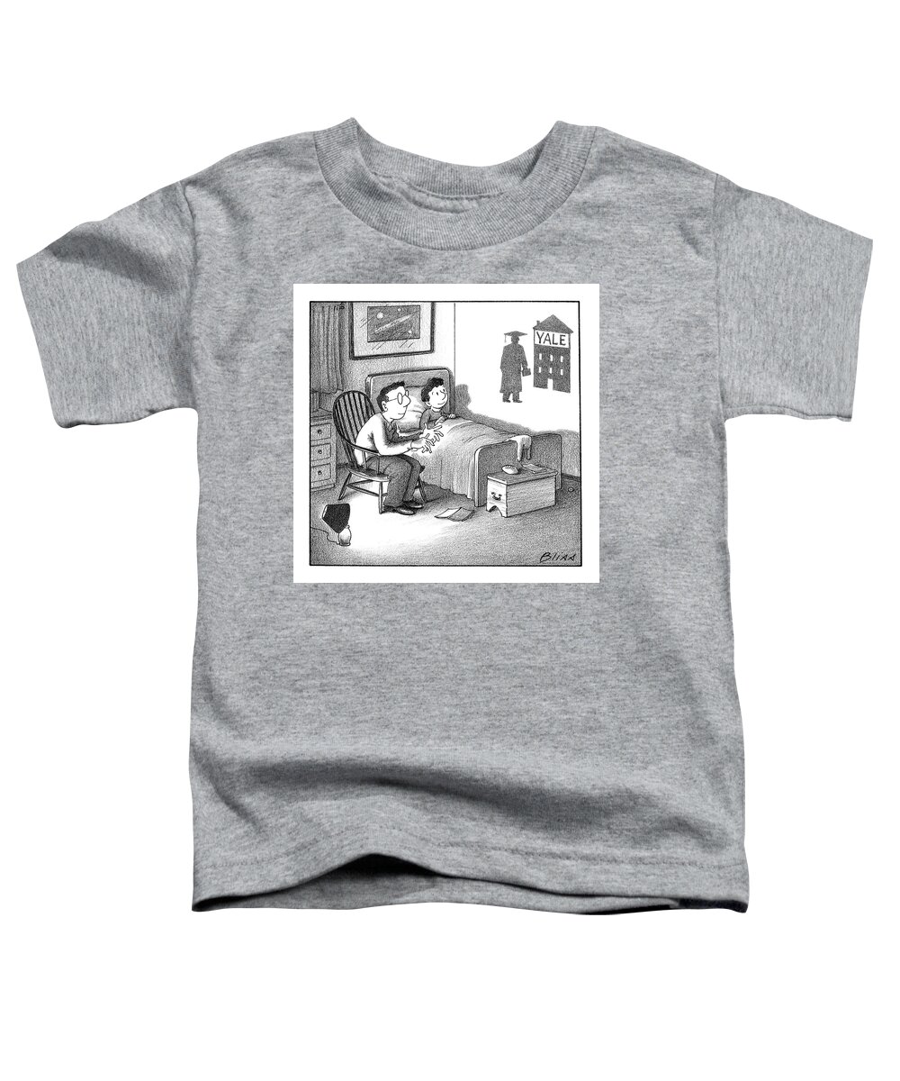 College Toddler T-Shirt featuring the drawing Yale Shadow by Harry Bliss