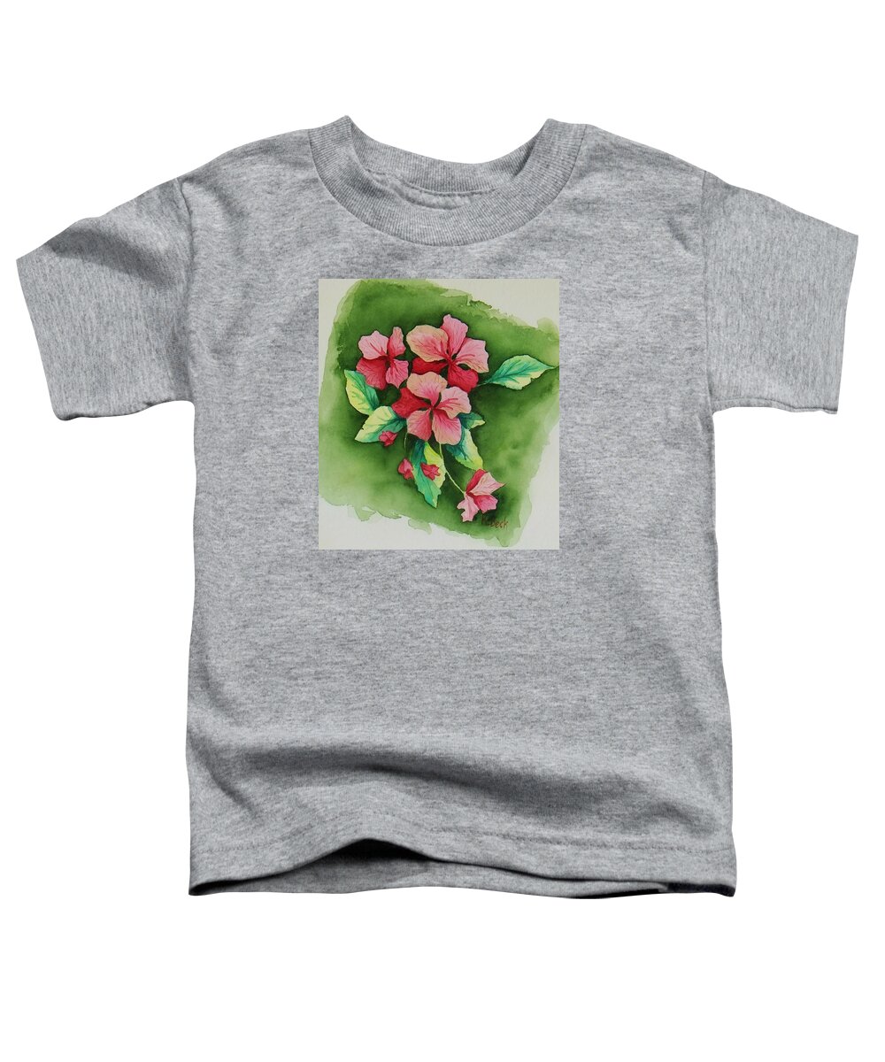 Print Toddler T-Shirt featuring the painting Geraniums by Katherine Young-Beck