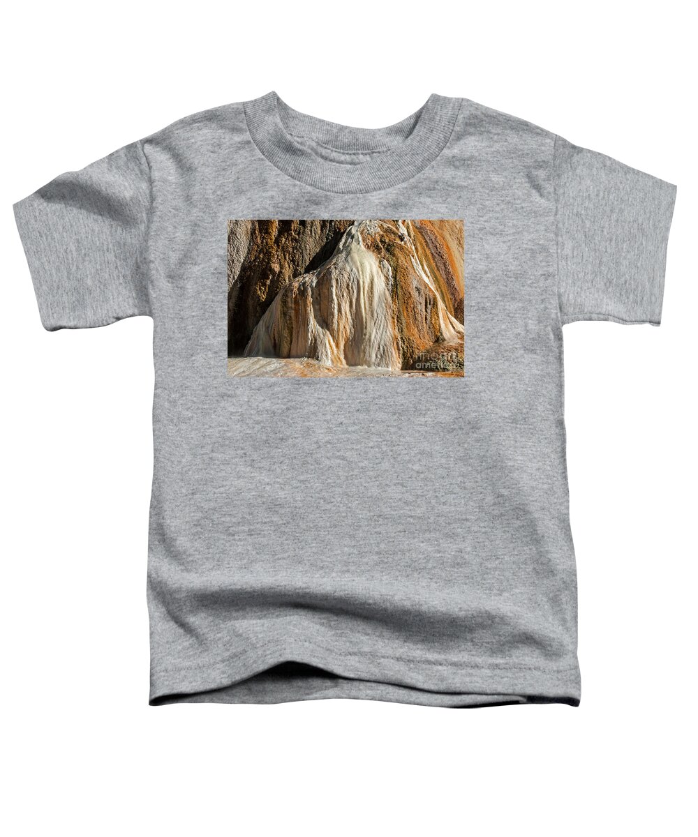 Mammoth Hot Springs Toddler T-Shirt featuring the photograph Orange Spring Mound at Mammoth Hot Springs #3 by Fred Stearns