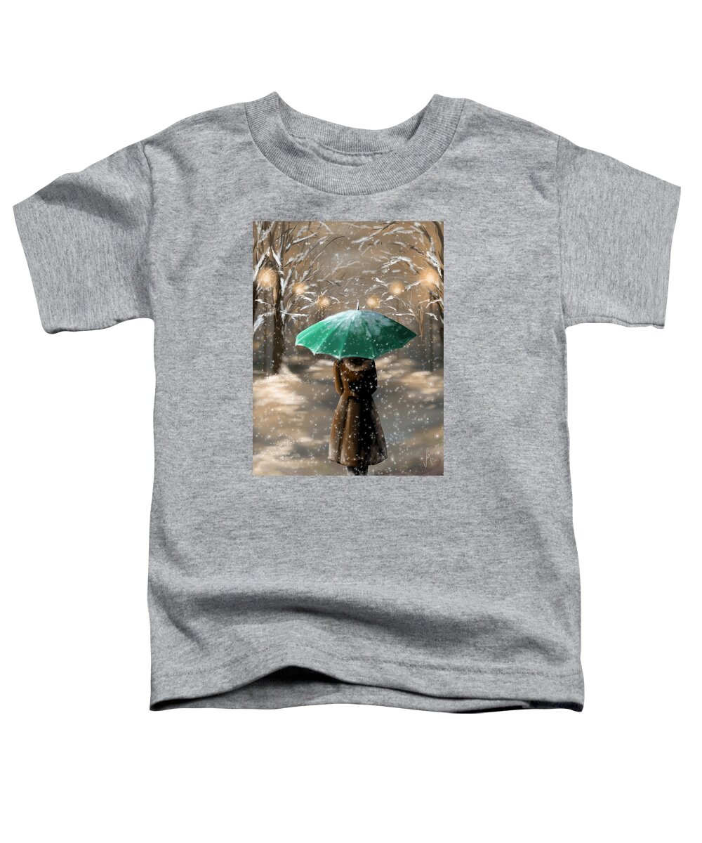 Digital Toddler T-Shirt featuring the painting Snow by Veronica Minozzi