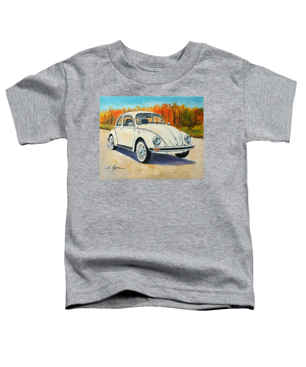 Volkswagen Toddler T-Shirt featuring the painting VW Beetle #3 by Luke Karcz
