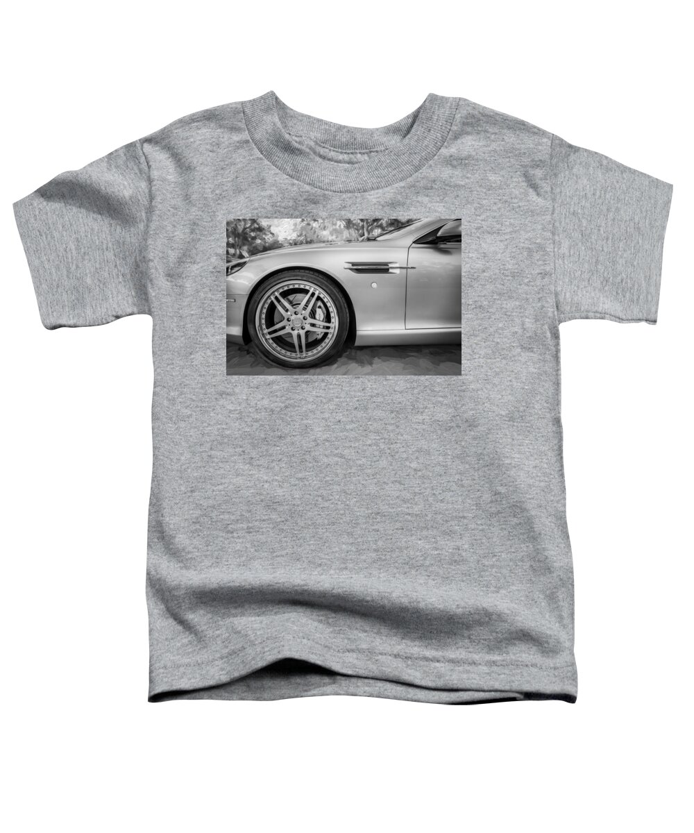 2007 Aston Martin Toddler T-Shirt featuring the photograph 2007 Aston Martin DB9 Coupe Painted BW #5 by Rich Franco