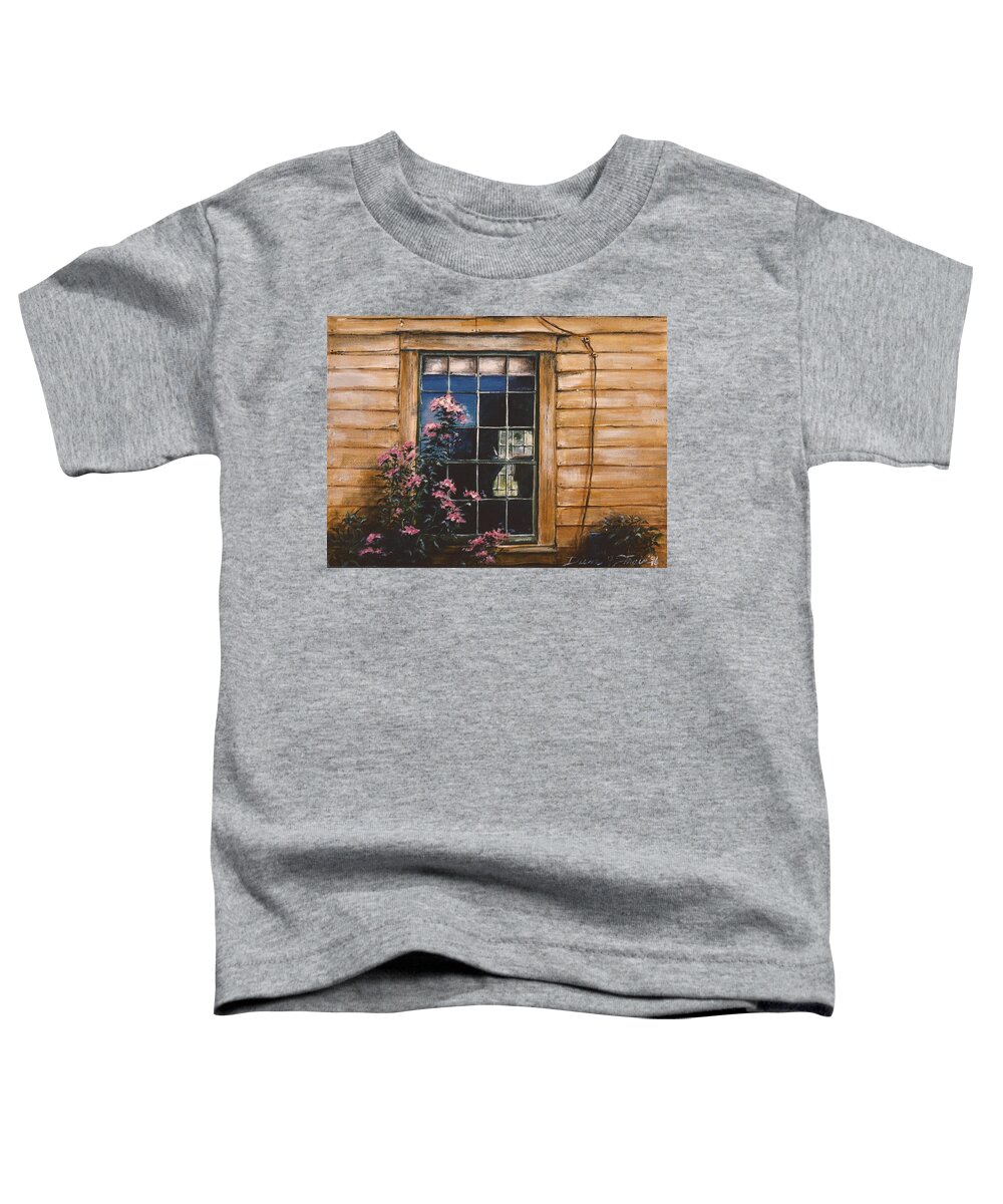 Prairie Toddler T-Shirt featuring the painting A Peek through the Window by Diane Strain